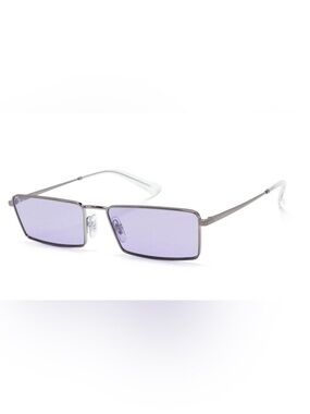 Y2K Silver Sunglasses with Purple Lenses